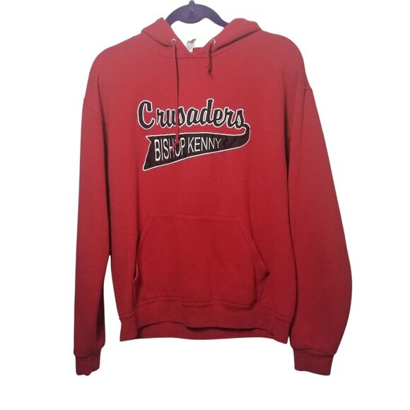 Jerzees Bishop Kenny Red Men's Unisex Embroidered Logo Cotton Blend Hoodie Sz M - Picture 1 of 4